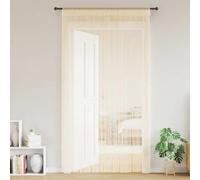 KBHRENP Rideaux à franges 2 pièces 140 x 250 cm Crème Polyester Tunnel | Rideau de porte, fenêtre, séparateur de pièce, fond pour vitrine, lavable à basse température, facile à couper