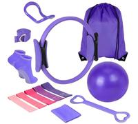 KBIBCK 13 Pièces Ensemble D'anneaux de Pilates, Kit Essentiel de Pilates, Pilates Accessoires, Ensemble de bagues de Pilates, pour Les Jambes, Les Bras et Les Cuisses,Perte de Poids, Adultes (Violet)
