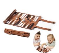 KBIBCK Backgammon de Voyage, Backgammon en Cuir Véritable, Ensemble de Backgammonde Voyage, Jeux Backgammons Portables avec Pierres et Dés, Backgammons pour Les Voyages et Les Déplacements (32x26cm)