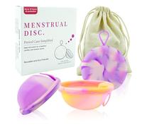 KBIBCK Disque Menstruel, 2 Pièces Coupe Menstruelle, Disque menstruel réutilisable, Coupes menstruelles anti-fuite en silicone, Coupe Menstruelle Réutilisable en Silicone Médical 100%