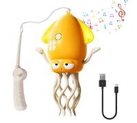 KBIBCK Electric Dancing Octopus Toy, Poulpe Dansant Électrique, Magic Dancing Octopus avec LED, Musique et Canne à Pêche, Pieuvre Dansante Électrique, Cadeau Magique pour Filles et Garçons (Jaune)