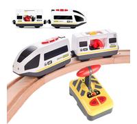 KBIBCK Ensemble de trains électriques motorisés à batterie pour Brio Accessoires en bois, train télécommandé, compatible avec les chemins de fer Brio Thomas, ensemble de trains pour garçons de 3 ans