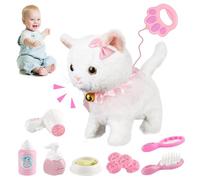 KBIBCK Jouet Électronique en Peluche pour Chat avec Laisse Télécommandée - Peluche Interactive Marchante - Accessoires Inclus