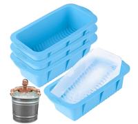 KBIBCK Lot de 4 grands moules à glaçons extra larges pour bain de glace, 4,5 kg, en silicone, réutilisables, moule XXL pour congélateur, bain de glace, bain froid ou refroidisseur (bleu)
