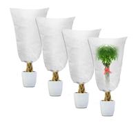 KBIBCK Lot de 4 Housse de Protection pour Plantes, 80 x 120cm Housse d'hivernage pour Plantes en Pot, Housse d’Hivernage, Protection Arbustes Couverture, Beige