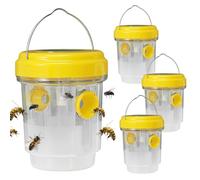 KBIBCK Piège Frelon Asiatique, 4 Pièces Piège à Guêpes Insectes, Attrape-Guêpes Amovible et Réutilisable, Kit Piège a Frelon Asiatique pour Exterieur Jardin Balcon, sans Produits Chimiques (Jaune)