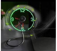 'Kbinter USB LED Clock Fan 90mm USB-Powered Portable Mobile USB Fan with Clock, LED Light Display Time, Mini Gooseneck Fan.