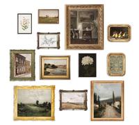KBKBART Impressions murales vintage, décoration murale de campagne française, paysage de campagne et art botanique, décoration rustique pour chambre à coucher, salle de bain et salon
