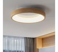 KBkiloyn Anneau Extérieur en Bois Plafonniers Abat-Jour en Acrylique Plafonnier Pas De Scintillement Lanterne De Plafond À LED Plafonnier Encastré Luminaire De Plafond À Énergie Intérieure