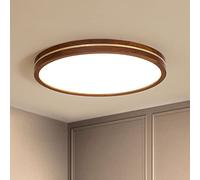 KBkiloyn Plafonnier Couleur Noyer Plafonniers LED Ultra-Minces Simples Lanterne De Plafond Ronde Moderne Plat Plafonnier Encastré en Cuivre Abat-Jour en Acrylique Luminaire De Plafond
