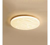 KBkiloyn Plafonniers De Style Japonais Lanterne De Plafond À Anneau Extérieur En Bois De Caoutchouc Plafonnier Ultra-mince Aucun Scintillement LED Plafonnier Abat-jour En Acrylique Plafonnier Encastré