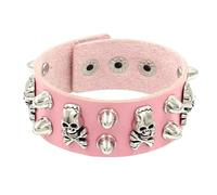 KBLDOPN Bracelet en cuir punk à trois rangées de pointes cuspidales, rivets, large manchette, PU, gothique, rock, unisexe, bijoux for hommes Pour Cosplay Concert De Rock(Color-15)