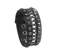 KBLDOPN Bracelet en cuir punk à trois rangées de pointes cuspidales, rivets, large manchette, PU, gothique, rock, unisexe, bijoux for hommes Pour Cosplay Concert De Rock(Color-19)
