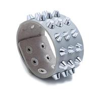 KBLDOPN Bracelet en cuir punk à trois rangées de pointes cuspidales, rivets, large manchette, PU, gothique, rock, unisexe, bijoux for hommes Pour Cosplay Concert De Rock(Color-31)