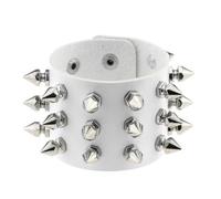 KBLDOPN Bracelet en cuir punk à trois rangées de pointes cuspidales, rivets, large manchette, PU, gothique, rock, unisexe, bijoux for hommes Pour Cosplay Concert De Rock(Color 06)