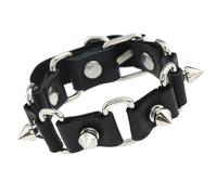 KBLDOPN Bracelet en cuir punk à trois rangées de pointes cuspidales, rivets, large manchette, PU, gothique, rock, unisexe, bijoux for hommes Pour Cosplay Concert De Rock(Color-17)