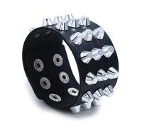 KBLDOPN Bracelet en cuir punk à trois rangées de pointes cuspidales, rivets, large manchette, PU, gothique, rock, unisexe, bijoux for hommes Pour Cosplay Concert De Rock(Color-33)