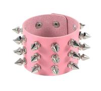 KBLDOPN Bracelet en cuir punk à trois rangées de pointes cuspidales, rivets, large manchette, PU, gothique, rock, unisexe, bijoux for hommes Pour Cosplay Concert De Rock(Color 03)