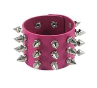 KBLDOPN Bracelet en cuir punk à trois rangées de pointes cuspidales, rivets, large manchette, PU, gothique, rock, unisexe, bijoux for hommes Pour Cosplay Concert De Rock(Color 04)