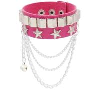 KBLDOPN Bracelet en cuir punk à trois rangées de pointes cuspidales, rivets, large manchette, PU, gothique, rock, unisexe, bijoux for hommes Pour Cosplay Concert De Rock(Color 31)