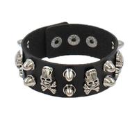 KBLDOPN Bracelet en cuir vintage à trois rangées de pointes cuspidales, rivets, large manchette, PU, punk, gothique, rock, unisexe, bijoux for hommes Pour Cosplay Concert De Rock(Color-32)