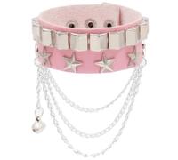 KBLDOPN Bracelet en cuir vintage à trois rangées de pointes cuspidales, rivets, large manchette, PU, punk, gothique, rock, unisexe, bijoux for hommes Pour Cosplay Concert De Rock(Color-48)