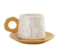 KBLDOPN Ensemble de 2 tasses à café et à thé en céramique avec anneau d'arbre, tasse à eau créative et simple Pour Le Thé De L'après-Midi(A)