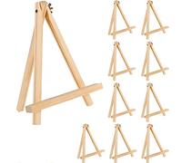 KBNIAN 10 Pcs Mini Chevalet de Table en Bois Naturel Chevalet de Menu Marque Place Porte Nom pour Mariage Reataurant Petit Chevalet de Présentation Decoratif pour Cadre Photo Tableau, 11*19*1.7cm