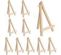 KBNIAN 10 Pcs Mini Chevalet de Table en Bois Naturel Chevalet de Menu Marque Place Porte Nom pour Mariage Reataurant Petit Chevalet de Présentation Decoratif pour Cadre Photo Tableau, 11 * 19 * 1.7cm
