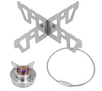 KBNIAN Support Croisé Inox de Casserole Poêle Bouilloire Popote Accessoire pour Réchaud de Camping Réchaud de Randonnée Réchaud à Gaz Réchaud à Alcool Cuisine Extérieure Pique-nique