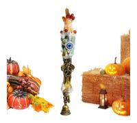 Kbnuetyg Crystal Wand Statue Evil Eye Halloween Desk Decor with Copper Bell
