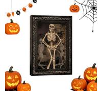 Kbnuetyg Halloween Skeletons Frame Table Ornament with LED Light