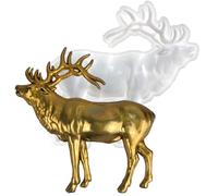 Kbnuetyg Moule en silicone en forme d'élan de Noël, décoration murale en forme de renne - Support mural en résine époxy pour Noël, Thanksgiving, fêtes d'hiver