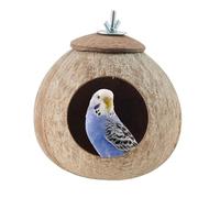Kbnuetyg Natural Coco Bird Home - Nid de Coquille respectueux de l'environnement, perchoir doublé d' Douce, enclos et sécurisé | Endroit de Nidification décoratif Parfait pour Perruche calopsitte