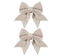 Kbnuetyg Nœuds de Noël 2 pièces Ruban pailleté à Liens torsadés | Nœuds de Noël brillants 13,1 x 7,6 cm Maison intérieur ferme mur cheminée fête anniversaire guirlande