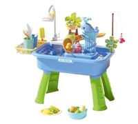 Kbnuetyg Table à eau - Jouet pour activités sensorielles - Table de jeu en plein air - Bac à sable - Fontaine pour tout-petits - Piscine éducative pour fille