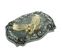 KBOLAE Boucle de ceinture vintage vintage en relief aigle doré western cowboy classique