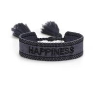 KBOLAE Bracelets en corde réglables avec pompons tissés pour une déclaration de mode chic avec verrouillage manuel et bords en polyester tissé à la main, kaki amour, Deep Blue Happiness