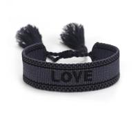 KBOLAE Bracelets réglables en corde avec pompons tissés pour une déclaration de mode chic et manuelle en polyester tissé à la main Kaki Love, Deep Blue Love, Polyester, comme description