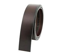 KBOLAE Ceinture en cuir pour homme sans boucle pour projets de bricolage, boucles à cliquet automatiques, bande de ceinture café, 125 cm, 125 cm