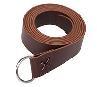 KBOLAE Ceinture médiévale viking en cuir noir - Longueur : 190 cm, Café profond, longueur : 190 cm, Length: 190cm