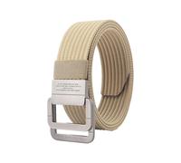 KBOLAE Ceinture réglable à double anneau en D pour homme et femme Robuste et tendance et facile à régler. Ceinture en toile rouge, kaki, 120 cm