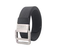 KBOLAE Ceinture réglable à double anneau en D pour homme et femme Robuste et tendance et facile à régler. Ceinture en toile rouge, Noir , 120 cm