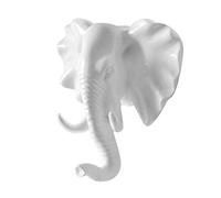KBOLAE Crochet mural en résine avec tête d'animal 3D - Pour manteau, chapeau, manteau - Support robuste - Décoration d'intérieur - Style 5 - Blanc - Éléphant