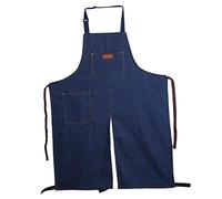 KBOLAE Fashion Pottery Tablier en denim à jambes fendues avec sangle de cou réglable pour cour d'artiste