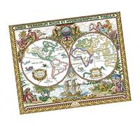 KBOLAE Kit de broderie au point de croix estampé - Carte du monde ancienne
