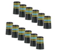 KBOLAE Lot de 12 embouts de golf durables pour coin de fer à pointe conique .370, bleu, jaune, noir, 9,3 x 20 x 13,8 mm