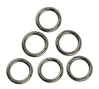 KBOLAE Lot de 6 mousquetons ronds à ressort pour sac à main bandoulière Noir