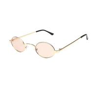 KBOLAE Lunettes de soleil ovales vintage pour homme et femme - Monture légère et protection UV - Lunettes vintage élégantes noires et grises, Thé Golden Light, as description