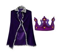 KBOLAE Robe de roi pour enfants - Costume d'Halloween pour costumade - Jeu de rôle - Déguisement préscolaire - Violet